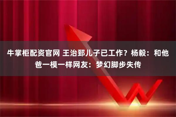 牛掌柜配资官网 王治郅儿子已工作？杨毅：和他爸一模一样网友：梦幻脚步失传